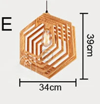 Suspension en bois style nordique goutte d'eau décorative pour loft — LZ4X9P