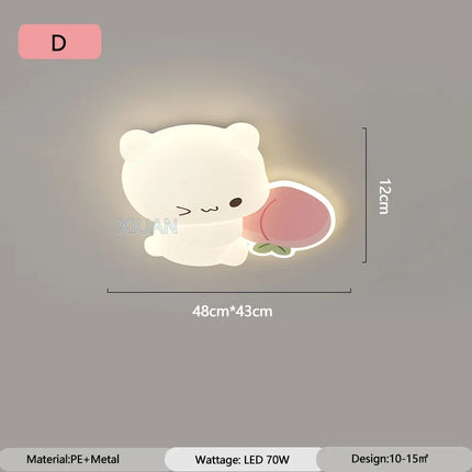 Plafonnier LED enfant motif ours et fruits cartoon — LZ4X9JQ
