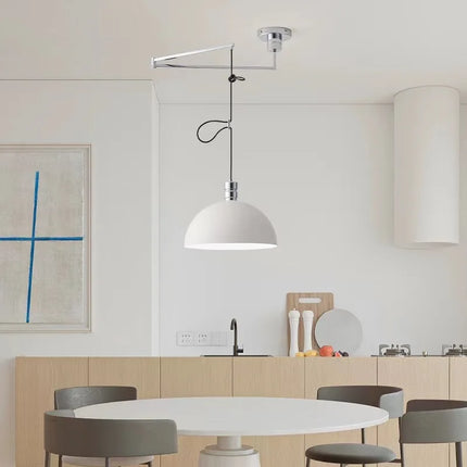 Suspension LED extensible avec abat-jour noir et chrome pour salon et salle à manger — LZ4X9P