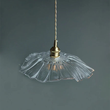Suspension LED nordique en verre et laiton forme fleur — LZ4X9M
