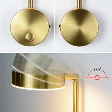 Applique murale LED moderne avec interrupteur rotatif pour décoration — LZ4X9P2