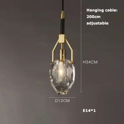 Lustre LED en verre avec ceinture en cuir rétro moderne — LZ4P9XQ