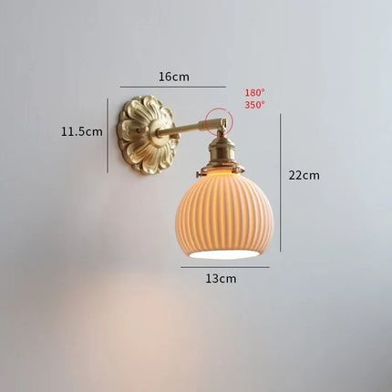 Applique murale LED en verre gris fumé et cuivre moderne — LZ4X9T2