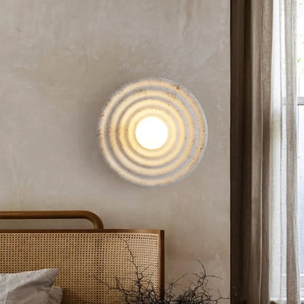 Applique murale LED ronde style japonais wabi-sabi rétro — LZ4X9T2