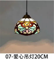 Lustre en verre style Tiffany rétro pour intérieur méditerranéen — LZ4X9P
