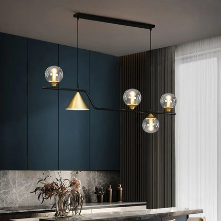 Lustre suspension en verre pour îlot de cuisine style nordique — LZ4X9P