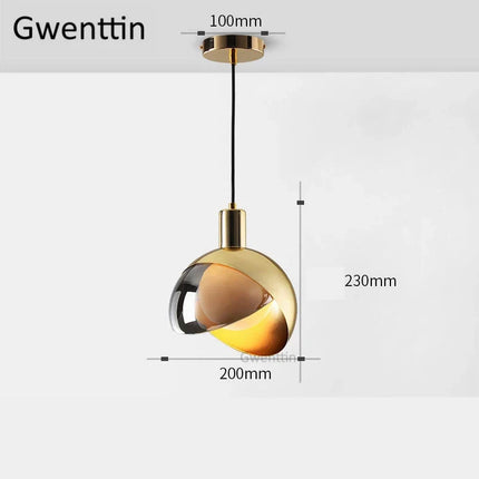 Suspension dorée avec éclairage LED décoratif moderne — LZ4X9T2