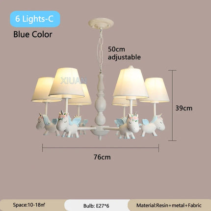Lustre suspension dessin animé licorne pour chambre d’enfant — LZ4P9XQ