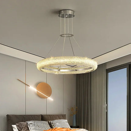 Lustre moderne en chrome et cristal pour intérieur — LZ4X9P2