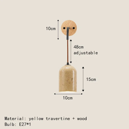 Applique murale LED en pierre naturelle avec interrupteur pour hôtel — LZ4X9T2