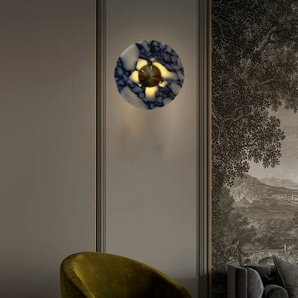 Applique murale art déco en pierre et métal doré — LZ4G7Q2