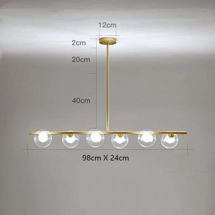 Lustre LED moderne avec billes en verre style nordique — LZ4P7XQ