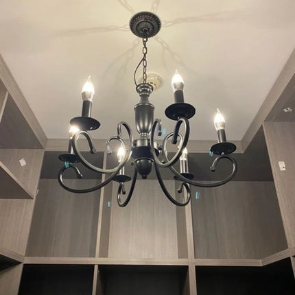 Lustre suspension rétro européen en fer pour décoration intérieure — LZ4X9P