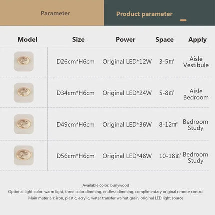 Plafonnier LED nordique en bois forme lune — LZ4X9T1