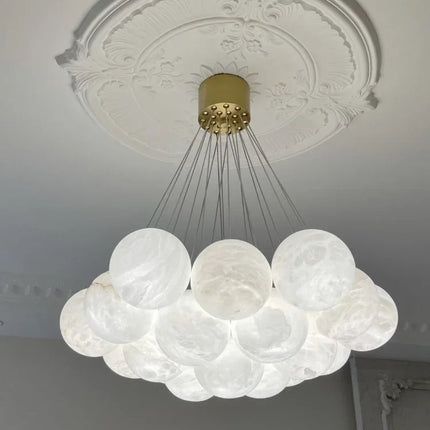 Lustre en cuivre avec marbre naturel espagnol pour décoration moderne — LZ4KJ9