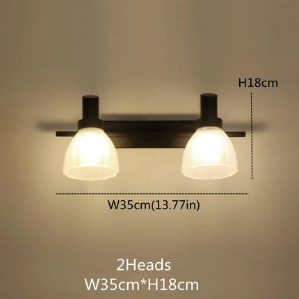 applique murale vintage led avec abat-jour en verre bronze