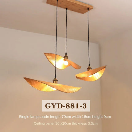 Lustre suspension en bambou style japonais pour décoration zen — LZ4X7Q9