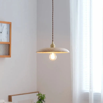 Suspension LED en bois et laiton au design nordique moderne — LZ4X9P2