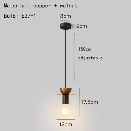 Suspension élégante en bois et métal pour intérieur moderne — LZ4X9T