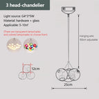 3 têtes / Abat-jour transparent / Lumière chaude