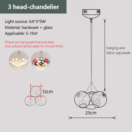 Lustre LED en verre à bulles pour magasins — LZ7XQ2