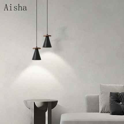 Suspension élégante en bois de noyer et cuivre pour intérieur raffiné — LZ4X9T