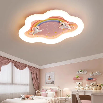 Lustre nuage avec arc-en-ciel et cheval pour chambre d’enfant — LZ4P9XQ
