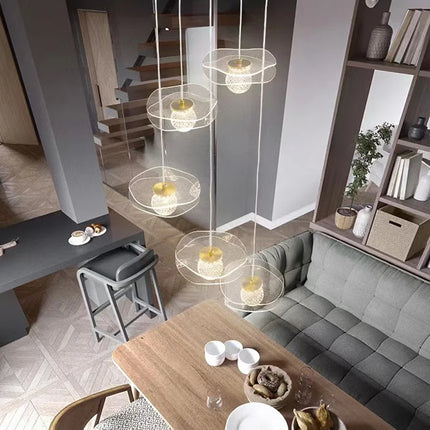 Suspension moderne en cristal forme feuille de lotus personnalisable — LZ4X9Q