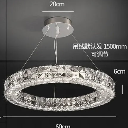 Lustre transparent en cristal LED pour décoration intérieure moderne — LZ4X9Q7N