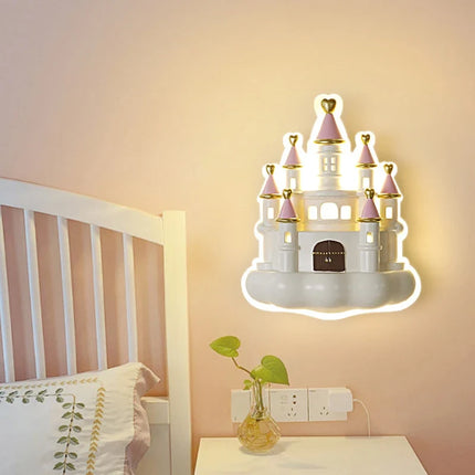 Applique murale LED château dessin animé pour chambre enfant protection yeux — LZ4X9J