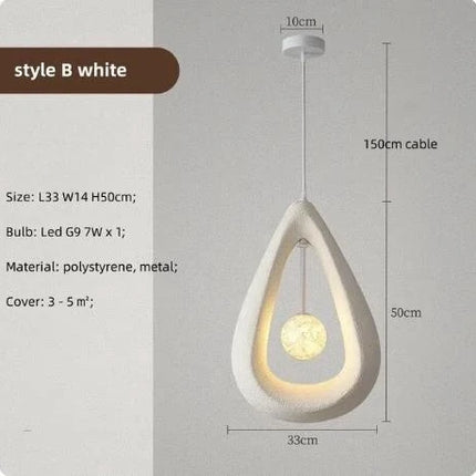 Lustre LED japonais créatif pour décoration intérieure artistique — LZ4X9Q7