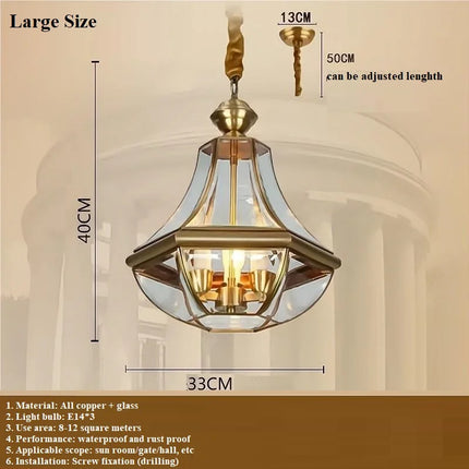 Suspension extérieure en cuivre style américain rural étanche pour porche et balcon — LZ4XQ9