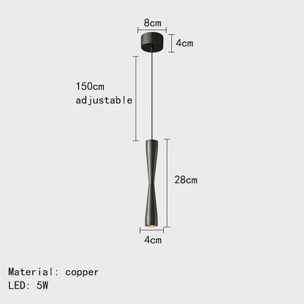 Suspension LED design moderne avec cordon cuivre réglable et 3 positions — LZ4X7D