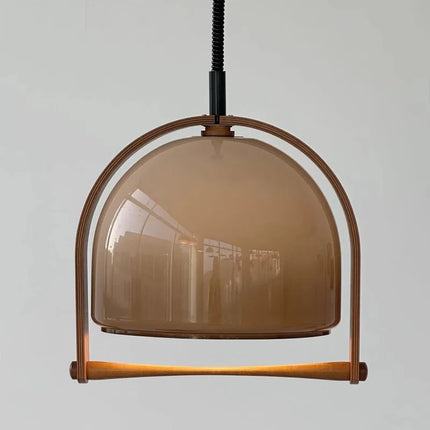 Suspension moderne en verre et bois à hauteur réglable pour intérieur — LZ7D9X