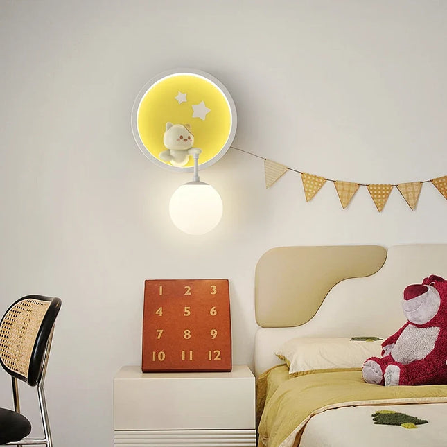 Lampe de chevet enfant design ours et nuage dessin animé — LZ4X9T