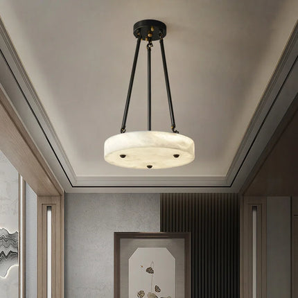 Lustre LED minimaliste en marbre et cuivre rétro — LZ4X9T