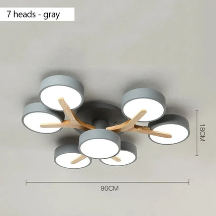 Lustre suspension en bois lumineux style nordique pour intérieur — LZ4X9T
