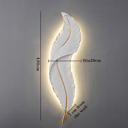Applique murale LED design plume blanche Kauai — LZ7XQ2
