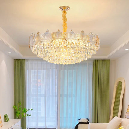 lustre en verre cristal design moderne pour intérieur élégant