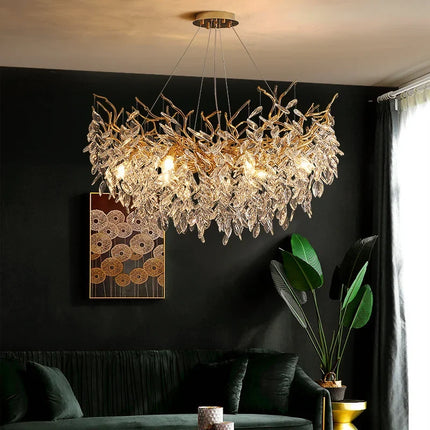 Lustre en verre doré au design luxueux pour intérieur — LZ4X9P2