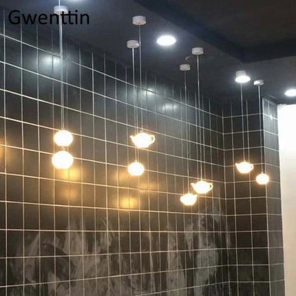 Suspension théière LED pour décoration intérieure nordique — LZ4X9Q2