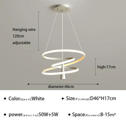 lustre suspendu à led moderne pour décoration intérieure élégante