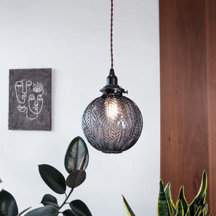 Lustre suspension boule en verre LED style nordique luxe — LZ4X9T