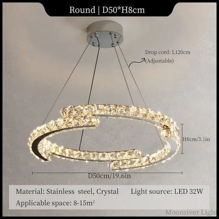 Lustre en cristal style italien pour décoration intérieure 2024 — LZQ7M2
