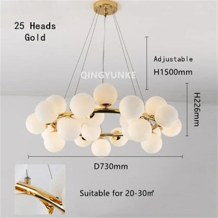 Lustre suspension boule en verre LED pour décoration intérieure — LZ4X9M