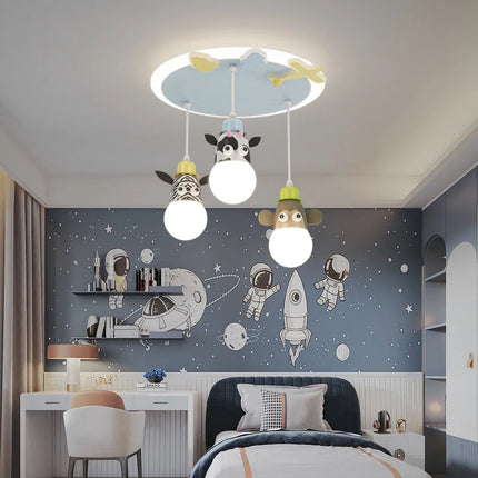 Lustre enfant animalier avec veilleuse nuage intégrée — LZ4D9XQ