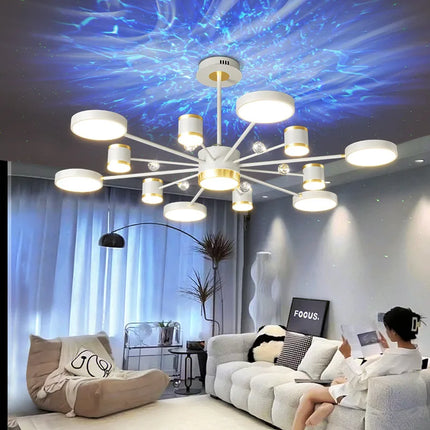 Lustre suspension en cristal effet aurores boréales — LZ4P9XQ