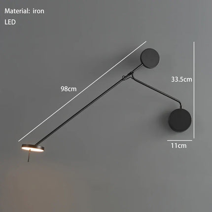 Lampadaire LED minimaliste rotatif pour lecture — LZ4X9P2