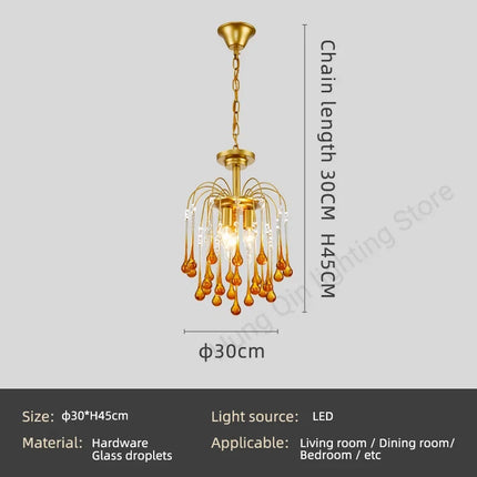 Lustre suspension rétro en verre marron élégant et moderne — LZ4P9X