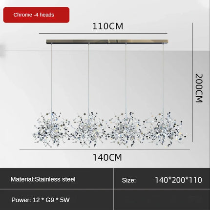 Lustre suspension en acier inoxydable pour restaurant et boutique — LZ4X9P
